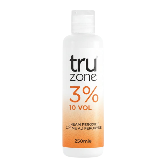 Truzone cream peroxide 3 percent 10 volume 250ml gentle hair developer for toning and coloring