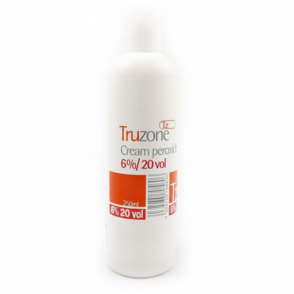 truzone cream peroxide 6 percent 20 volume 250ml medium lift hair developer for coloring and highlights