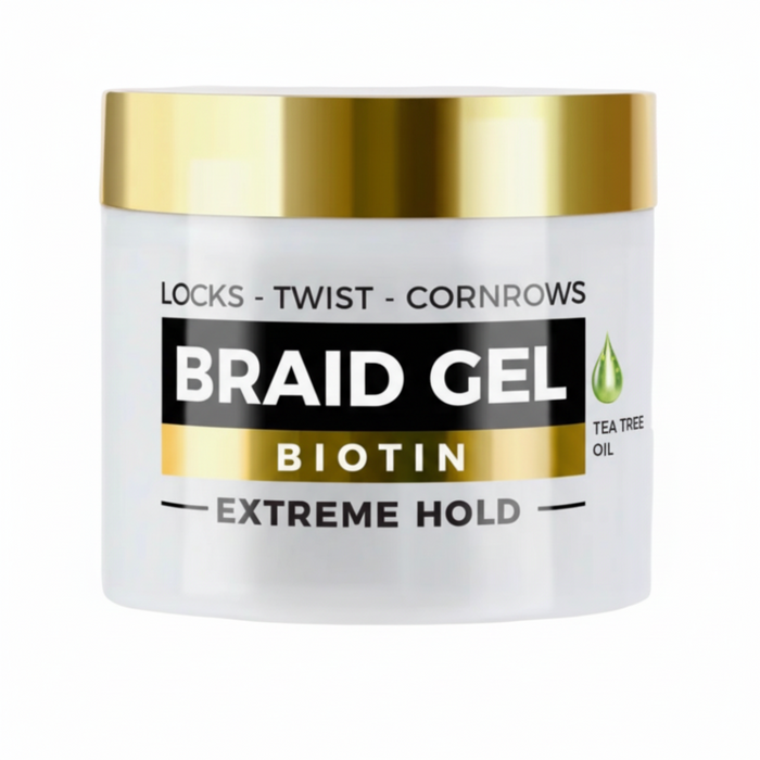 Tyche braid and lock gel 500ml extreme hold hair gel with biotin and tea tree oil for braids locs twists non flaky styling gel