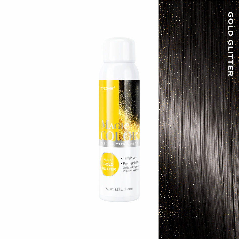 tyche hair color spray hlts17 gold glitter temporary instant glitter spray for party hairstyles and shiny golden hair sparkle effect