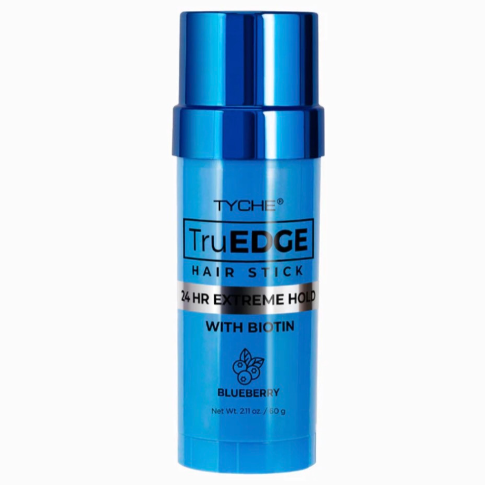 Tyche truedge hair stick blueberry 60g 24hr extreme hold biotin edge control stick for smoothing flyaways sleek hair styling