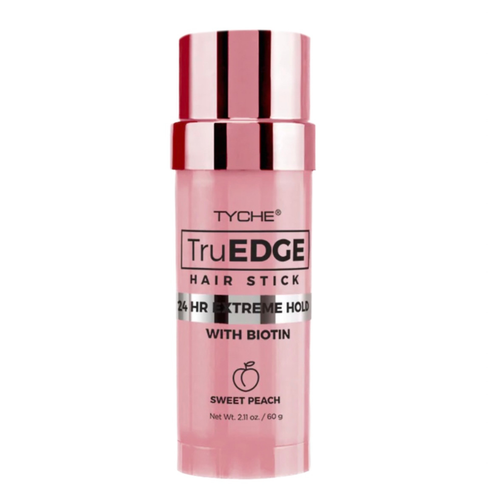 Tyche truedge hair stick sweet peach 60g 24hr extreme hold biotin edge control stick for smoothing flyaways sleek hair styling