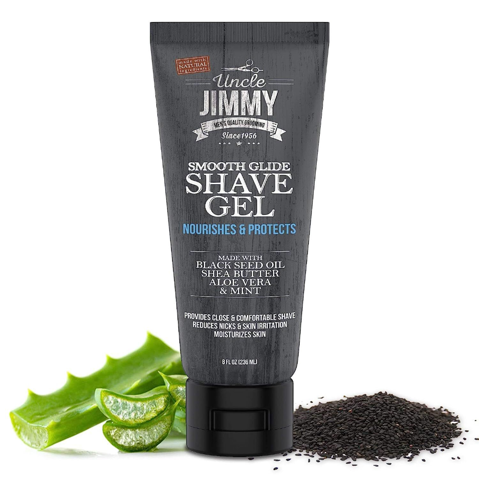 uncle jimmy smooth glide shave gel 8oz clear beard shaving gel precision smooth shave anti irritation