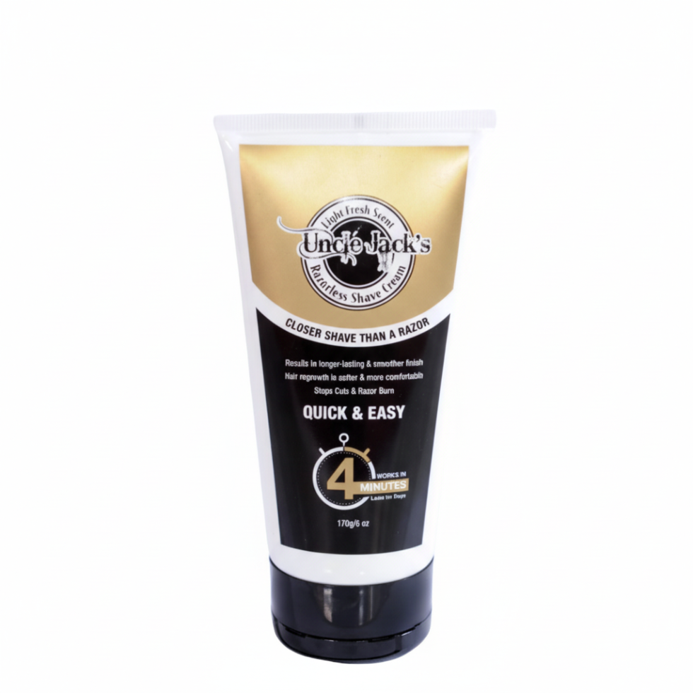 uncle jacks razorless shave cream quick easy hair removal smooth skin grooming men care