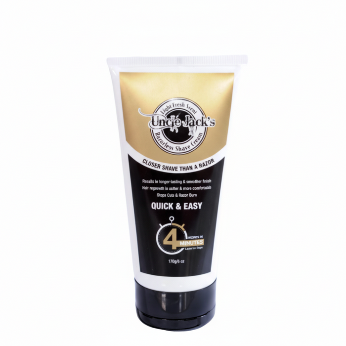 uncle jacks razorless shave cream quick easy hair removal smooth skin grooming men care