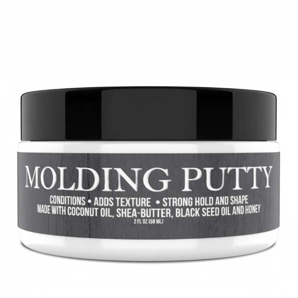 uncle jimmy molding putty 2oz strong hold texture black seed oil hair styling wax natural finish