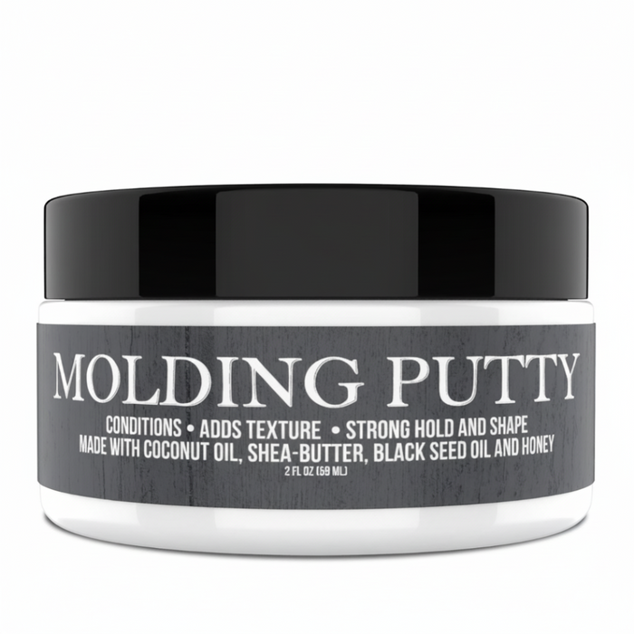 uncle jimmy molding putty 2oz strong hold texture black seed oil hair styling wax natural finish