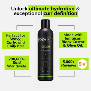 BSSET Original Curl Cream 250ml | Define, Moisturize & Enhance Natural Curls