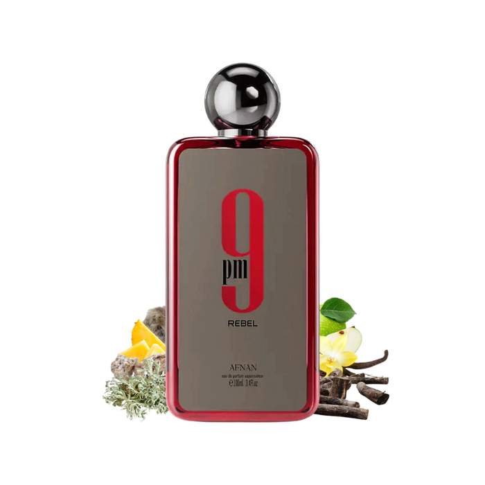 9PM Rebel Eau de Parfum by Afnan – 100ml Fruity, Woody & Amber Unisex Perfume