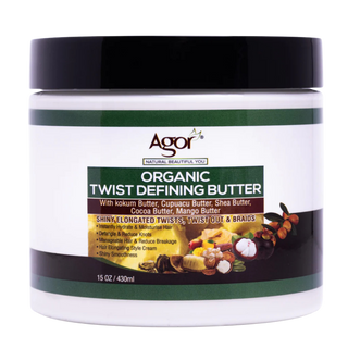 Agor Organic Twist Defining Butter 430ml | Shea, Cocoa & Mango Butters for Twist Outs