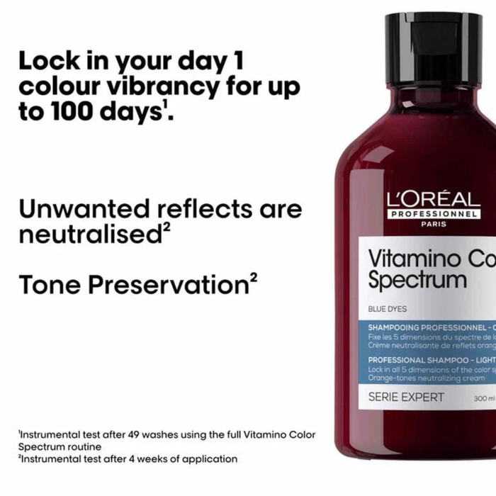 L'Oréal Professionnel Vitamino Color Spectrum Blue Shampoo 300ml | Anti-Orange Tone Care