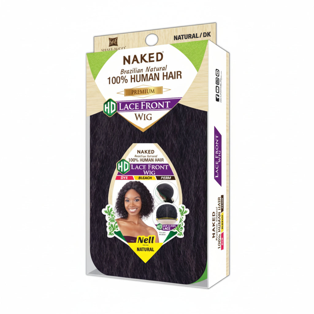 NELL - Shake N Go Naked Brazilian Natural 100% Human Hair HD Lace Front Wig