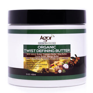 Agor Organic Twist Defining Butter with shea , Cocoa, mango, kokum, cupuacu butter - 430 ml/15 oz