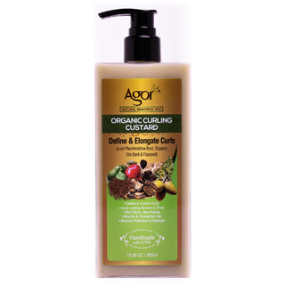 Agor Organic Curling Custard with Marshmallow root ,flaxseed  & slippery Elm Bark -300ml/10.56 oz