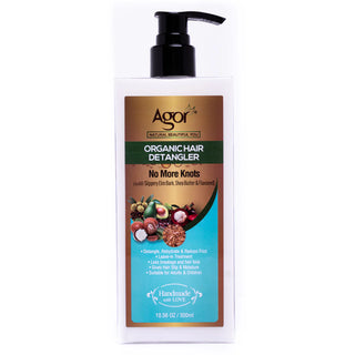 Agor Organic Hair Detangler with shea butter ,flaxsed  & slippery Elm Bark -300ml/10.56 oz