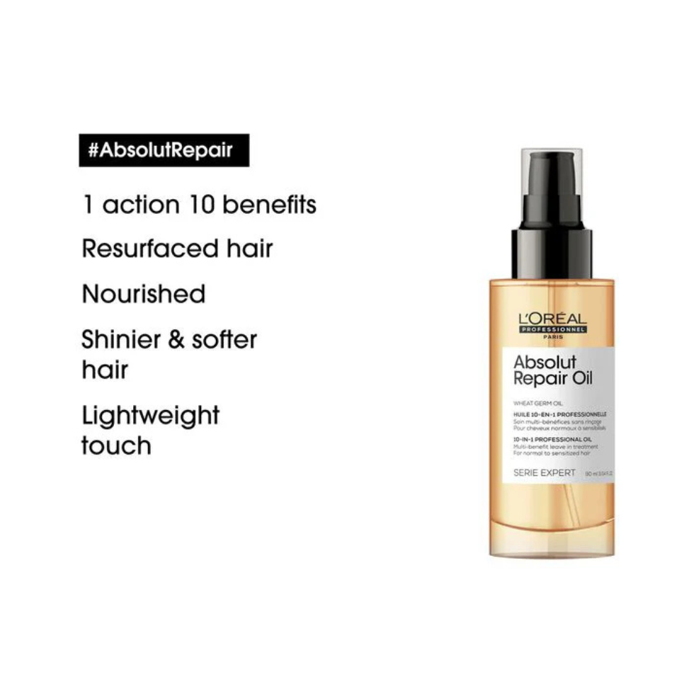 L'Oréal Professionnel Absolut Repair 10-in-1 Oil 90ml | Repair, Shine & Heat Protection