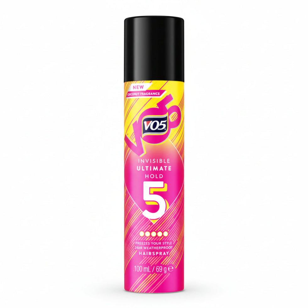 VO5 invisible ultimate hold 5 hairspray 100ml for strong hold frizz control long lasting hairstyle