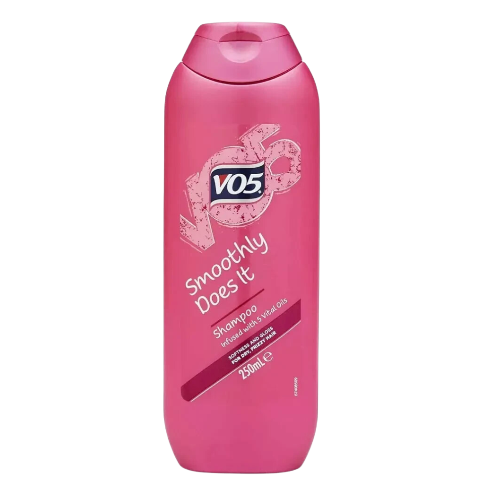 VO5 smoothly does it shampoo 250ml for frizz control smooth soft shiny manageable hair