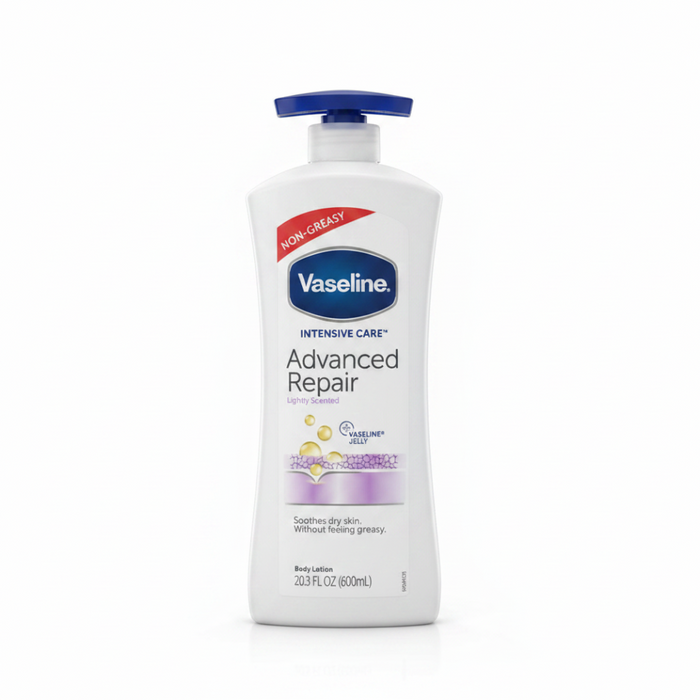 vaseline advanced repair lightly scented lotion 600ml dry skin deep hydration body lotion repair smooth soft skin care routine