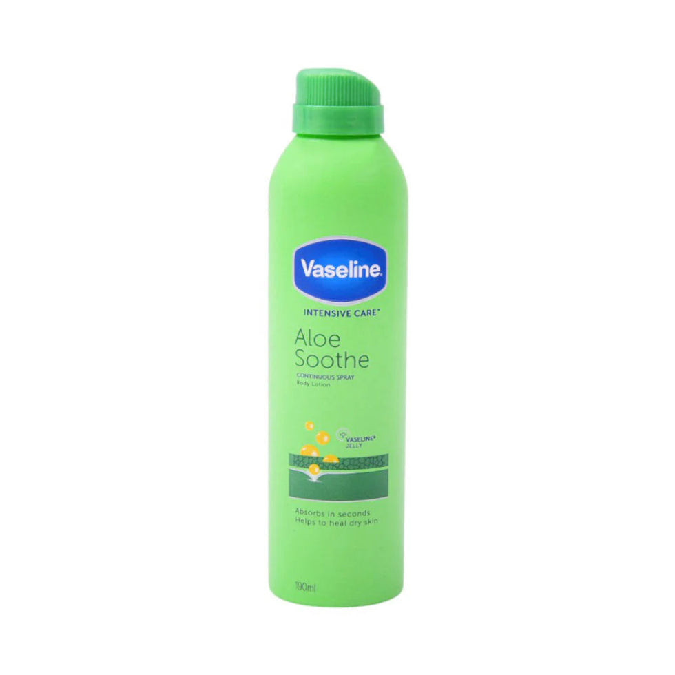 vaseline aloe soothe spray lotion 190ml lightweight hydrating body moisturizer for smooth skin