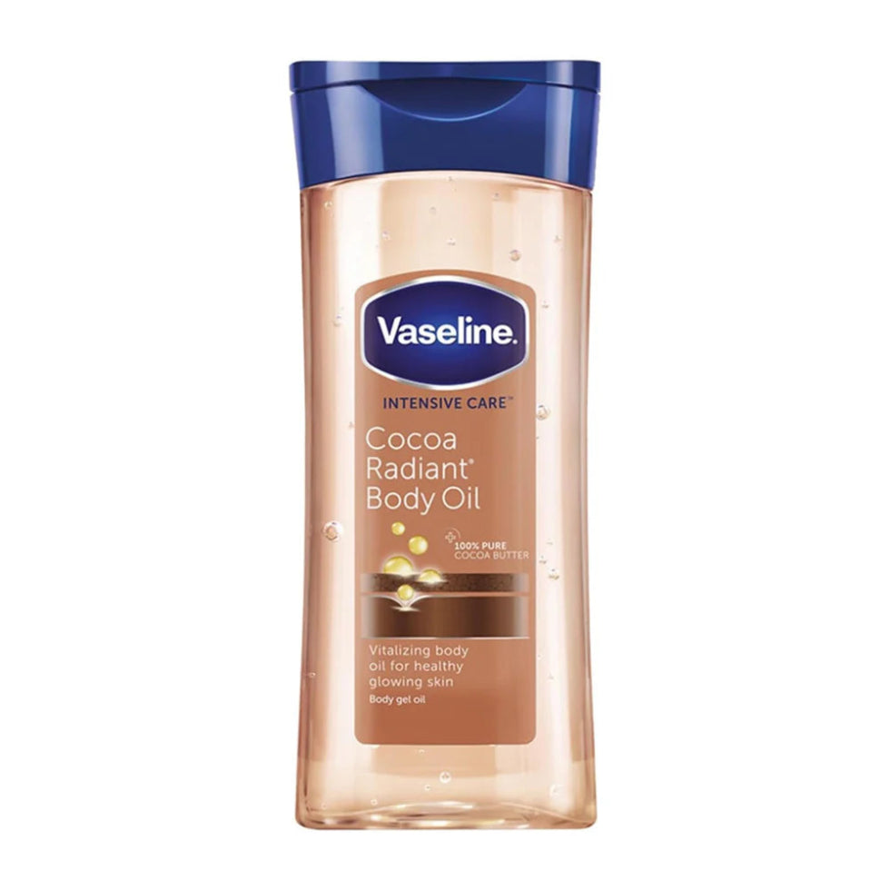 vaseline cocoa radiant body oil 200ml intensive care moisturizing oil for glowing smooth soft skin