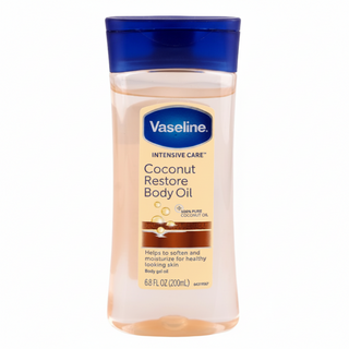 vaseline coconut restore body oil 200ml intensive care hydrating oil for smooth soft nourished skin