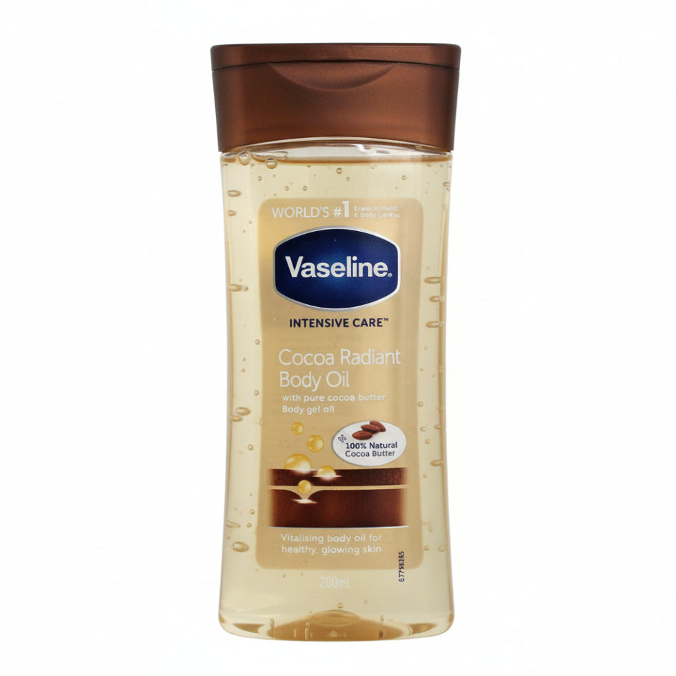 Vaseline Intensive Care Cocoa Radiant Body Oil 200ml for glowing soft moisturized skin
