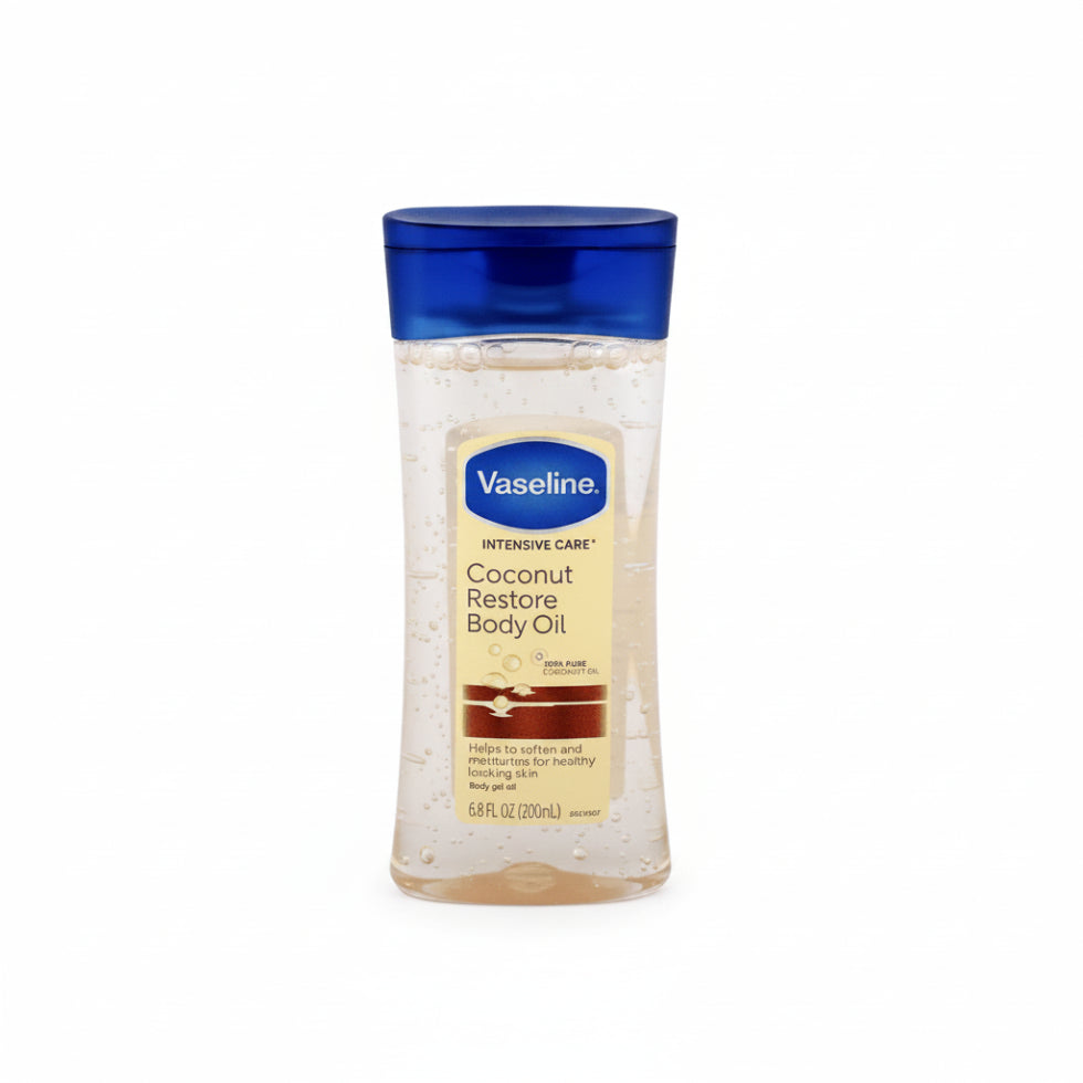 Vaseline Intensive Care Coconut Restore Body Oil 200ml for glowing soft moisturized skin