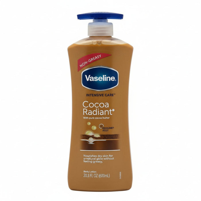 Vaseline Non Greasy Cocoa Radiant Body Lotion 600ml for glowing soft hydrated skin