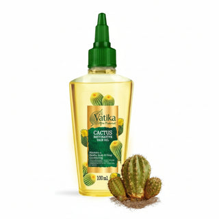 Vatika cactus hair oil 100ml for deep hydration hair fall control soft smooth healthy shiny hair