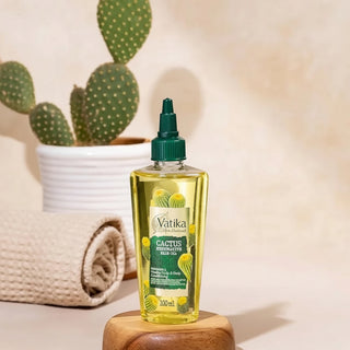 Vatika cactus hair oil 100ml for deep hydration hair fall control soft smooth healthy shiny hair