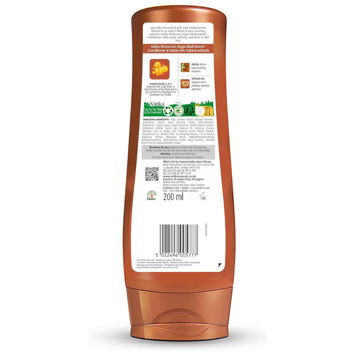 Vatika Naturals Moroccan Argan Conditioner 200ml | Soft & Shiny Hair Care