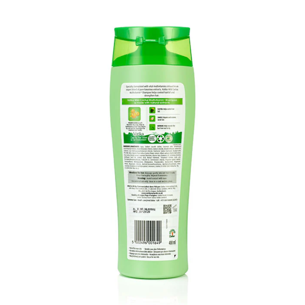Vatika cactus multivitamin shampoo for hair fall control hydrated scalp soft healthy hair