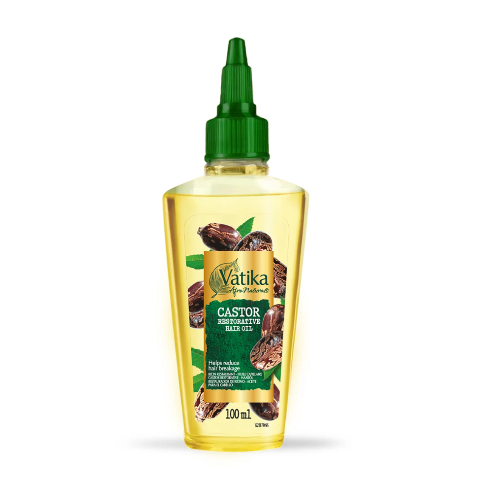 Vatika curls castor hair oil 100ml for afro curly hair growth strength shine soft defined curls