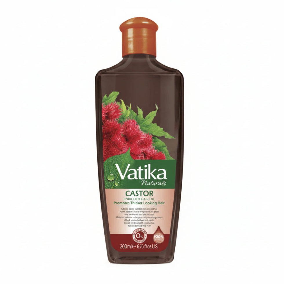 Vatika castor enriched hair oil 200ml for hair growth strong smooth shiny healthy hair nourishment