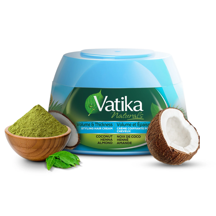 Vatika coconut volume thickness hair cream 210ml for fuller thicker smooth shiny healthy hair