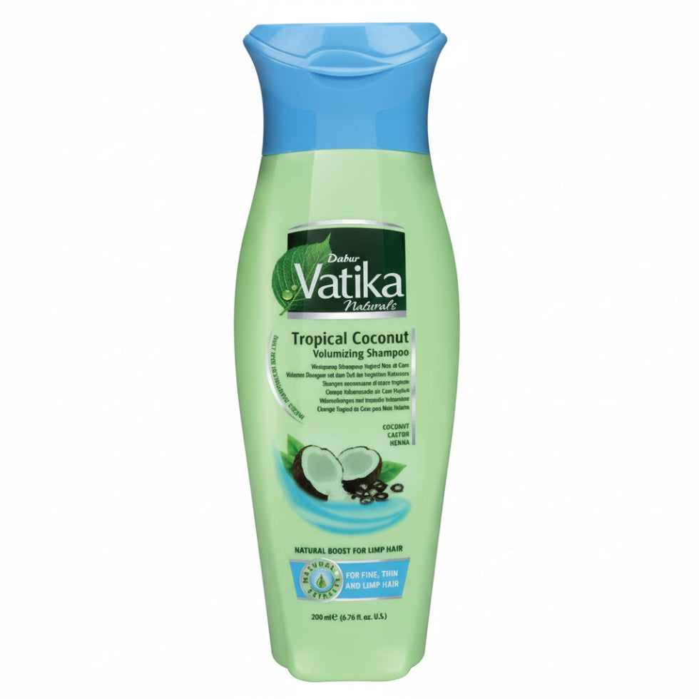 Vatika tropical coconut volumizing shampoo 200ml for fuller thicker soft shiny healthy hair