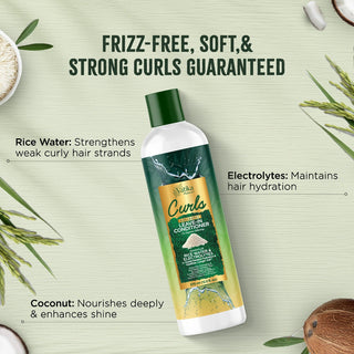 Vatika curls aquaboost leave in conditioner 370ml for hydrated smooth frizz free defined curls
