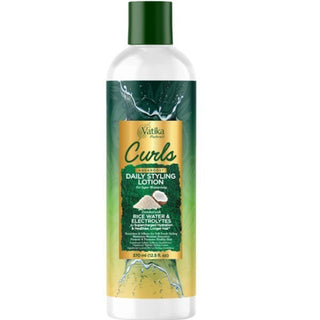 Vatika curls aquaboost styling lotion with rice water for hydrated defined frizz free curls
