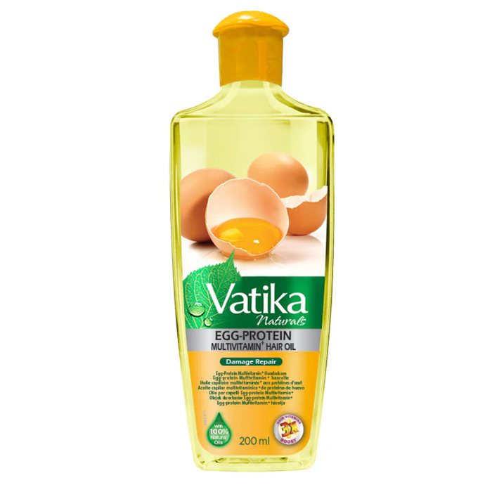 Vatika egg protein hair oil for strengthening soft smooth shiny healthy hair