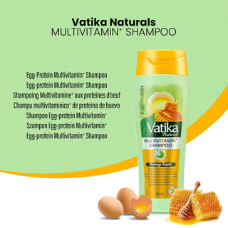 Vatika egg protein multivitamin shampoo for strong smooth shiny healthy repaired hair
