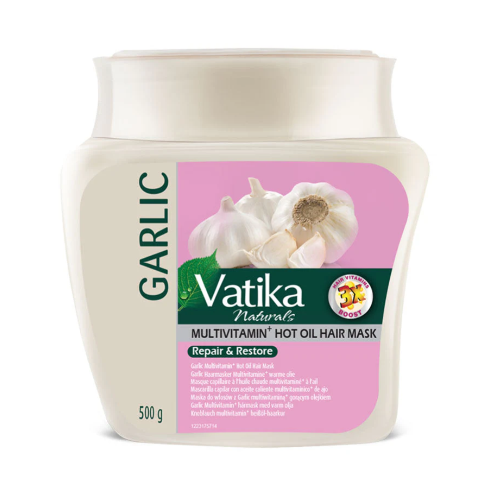 Vatika garlic hair mask multivitamin for repairing damaged hair and soft smooth shiny results
