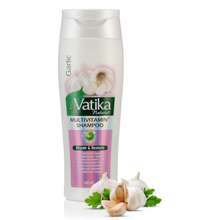 Vatika garlic multivitamin shampoo 400ml for repairing weak hair and smooth strong shiny results
