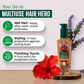 Vatika hibiscus lavender hair oil for nourishing strengthening smooth shiny healthy hair