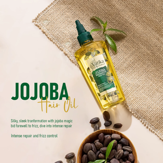 Vatika curls jojoba hair oil 100ml for hydration repair frizz control smooth shiny healthy hair	