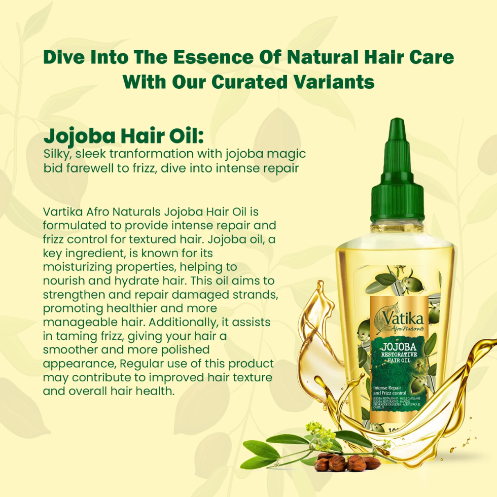 vatika jojoba hair oil 100ml curls care hydration repair curly hair nourishing oil
