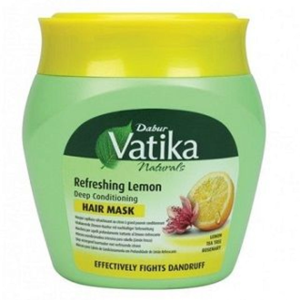 Vatika lemon deep conditioning hair mask 500g for clean scalp soft smooth shiny refreshed healthy hair