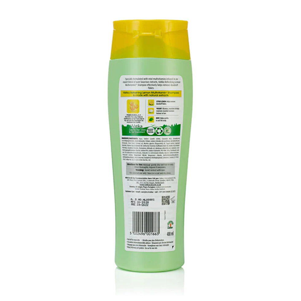 Vatika lemon multivitamin shampoo for dandruff control fresh clean shiny healthy hair