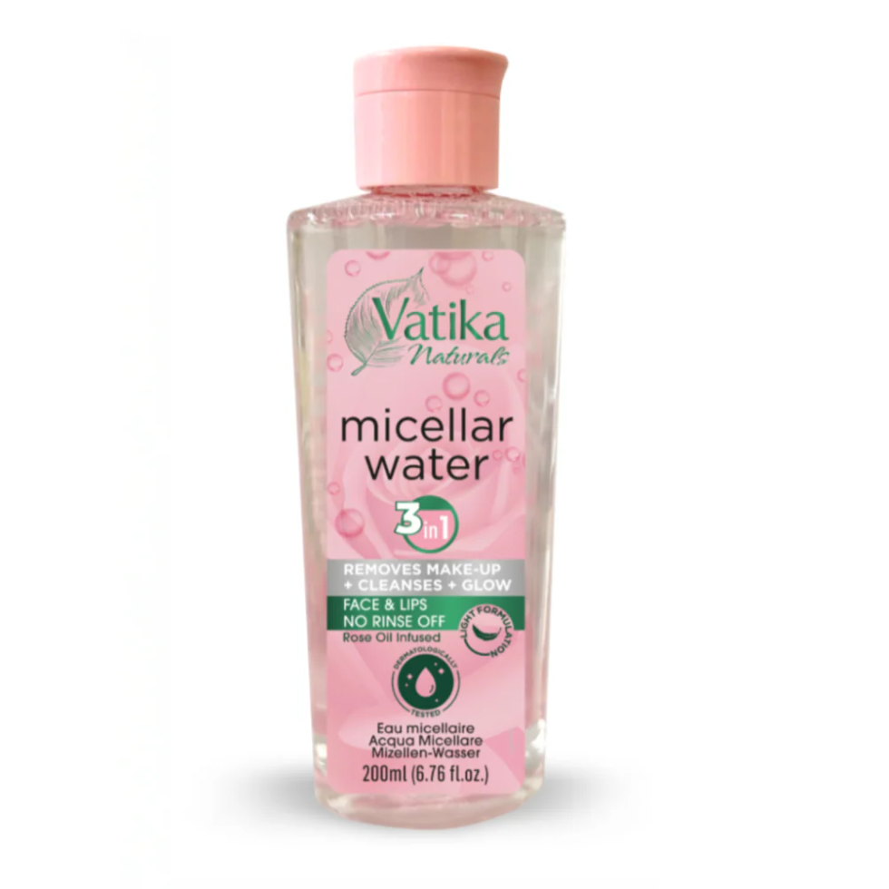 Vatika micellar water 200ml with rose oil for gentle makeup removal clean hydrated radiant skin