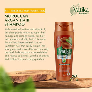 Vatika Moroccan argan shampoo 400ml for dry hair moisture anti breakage soft smooth shiny hair